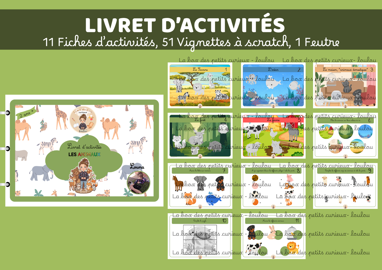 Livret d'activités 2 ans + - Les animaux