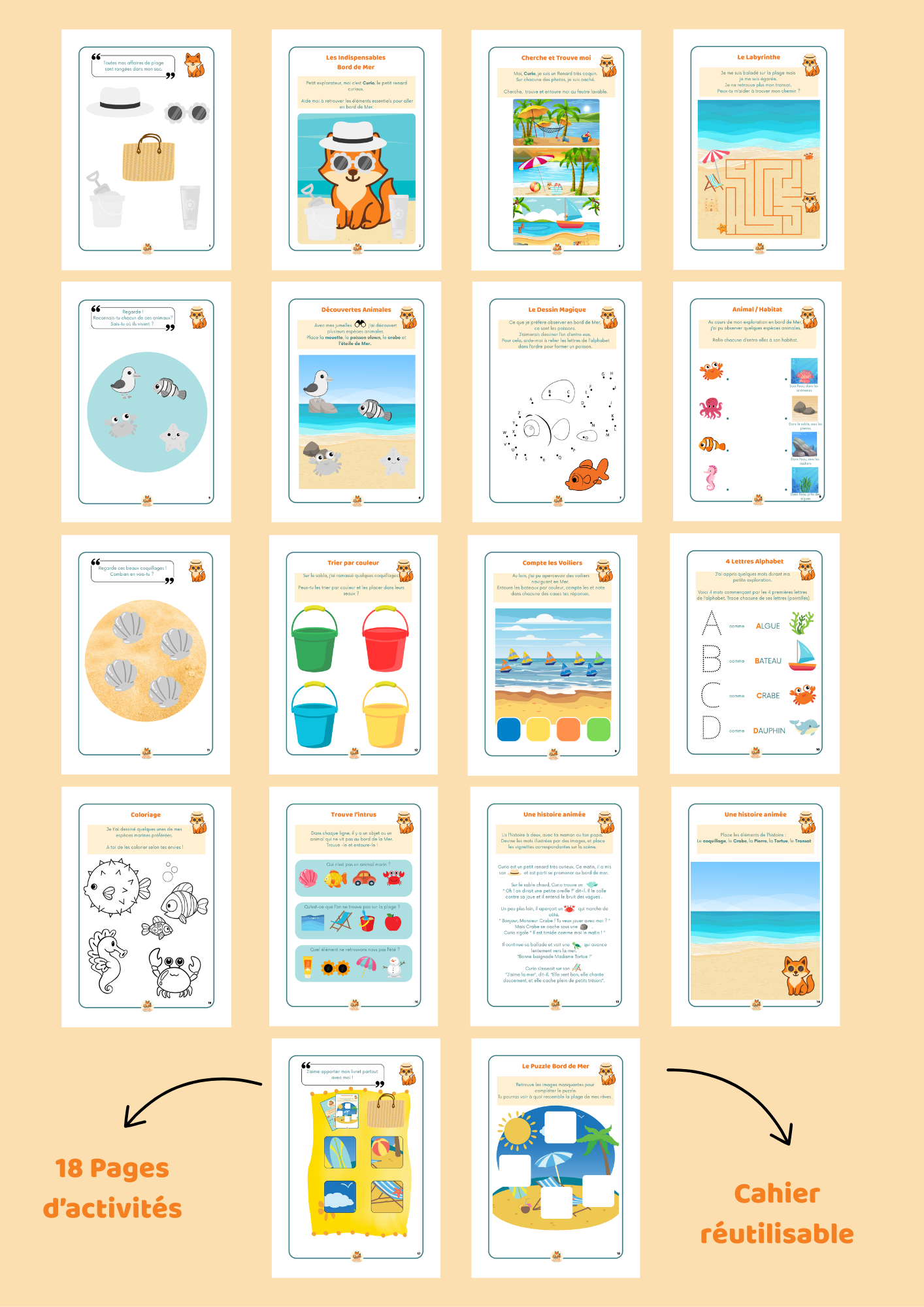 LIVRET D'ACTVITES N°1 - JUILLET - BORD DE MER