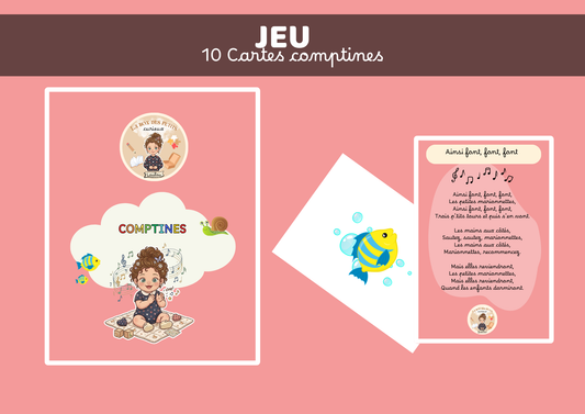 Mini Jeu - 10 CARTES COMPTINES à chanter