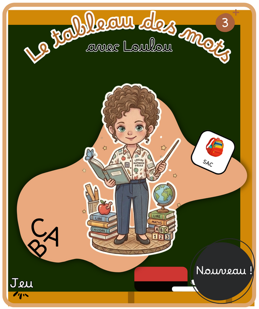 Jeu - Le tableau des mots - 3 ans et +